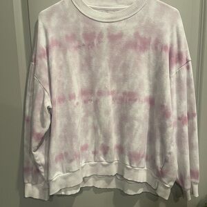 American Eagle Soft Pink and White Sweatshirt